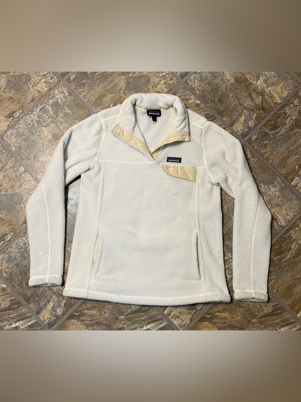 Patagonia Re-Tool Snap T Fleece Polartec Thermal Pro White Womens Large